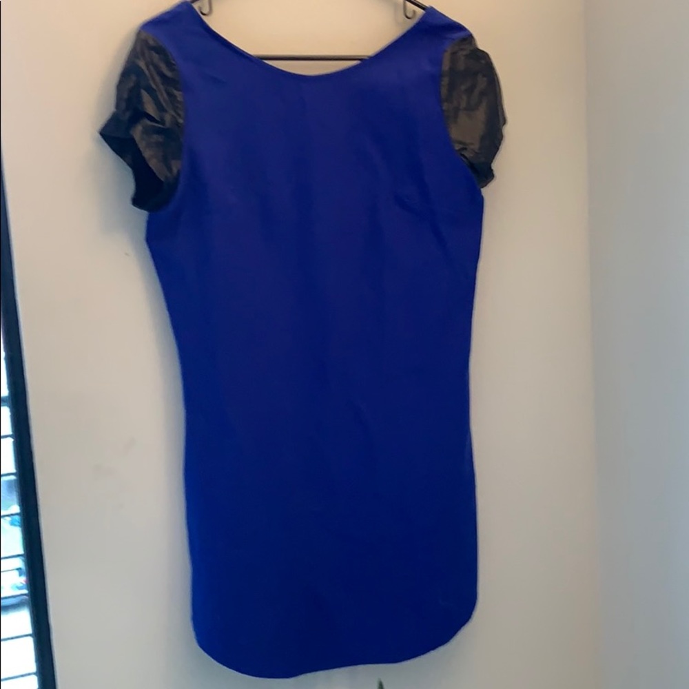 Faux Leather sleeve dress